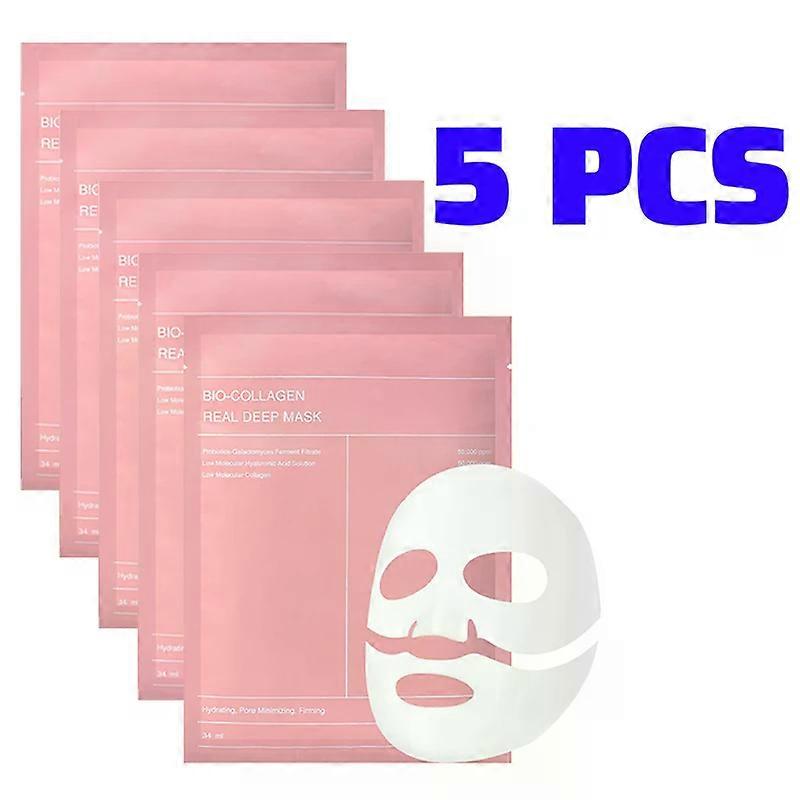 1/2/5/10Pcs Bio Collagen Face Mask Shrink Pores Deep Hydrating Moisturizing Split Mask Firming Nourish Brighten Facial Skin Care