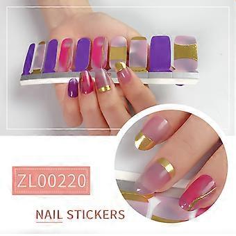 20 Pieces Nail Polish Film Nail Stickers, 3D Stamping Design, with Nail File, for Personal Use or Gift