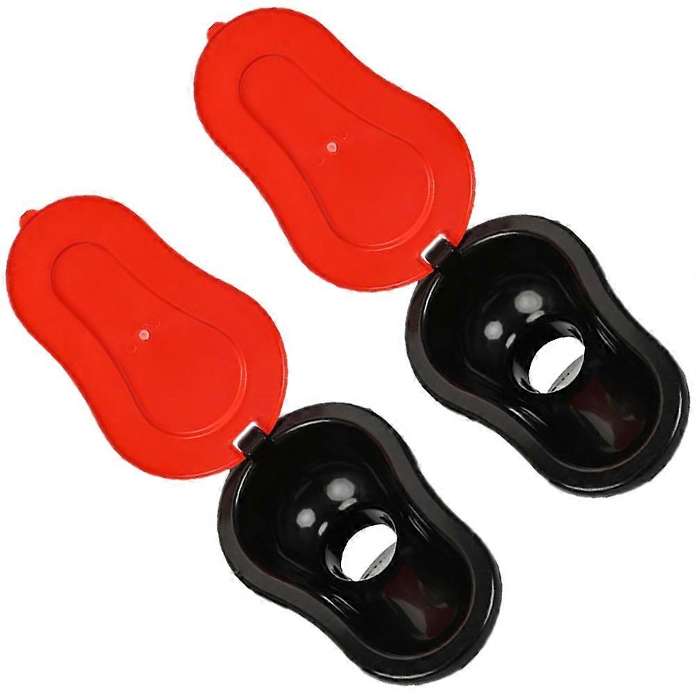 Safe Portable Toilet for Workers Colorful Small Squatting Pan Outdoor Use 2Pcs Black and Red