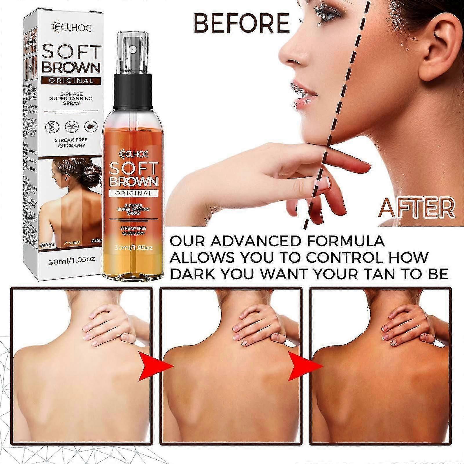 2PCS Self-Tanning Spray: Get a Natural Dark Tan Fast