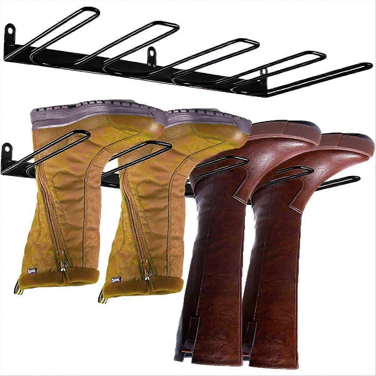 Boot Rack Wall Mount - Space Saving Boot Racks Organizer Tall Boots Storage for Cowboy Shoes
