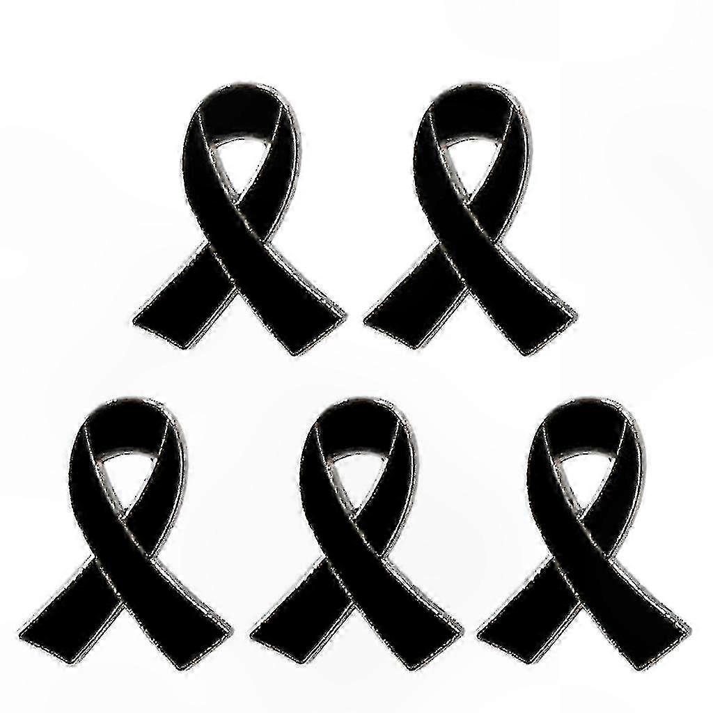 5-Pack Elegant Ribbon Brooch Pins with Enamel Finish and Alloy Construction