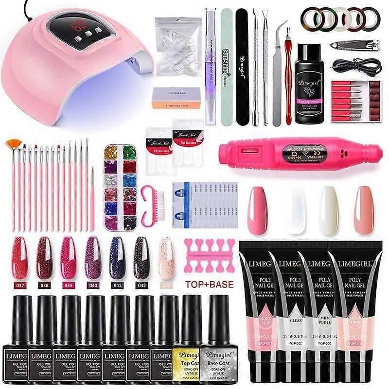 Σετ μανικιούρ για extensions νυχιών, σετ βερνικιού νυχιών με τζελ, σετ στεγνωτήρα νυχιών με λάμπα UV LED και απορροφητικό νερό