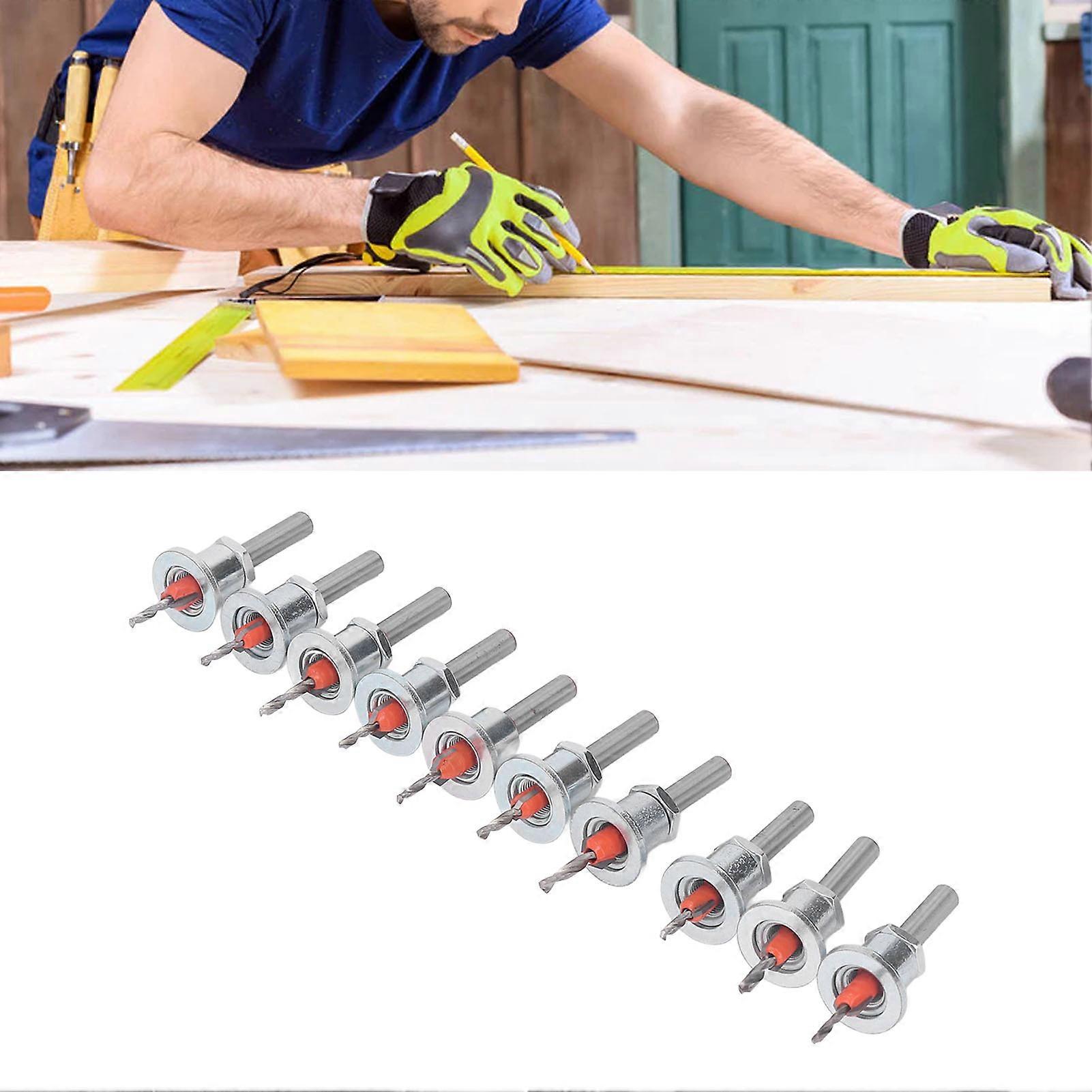 10PCS Countersink Drill Bits Adjustable Stop Tapered Countersink Bit for Wood Plastic Soft Metal 