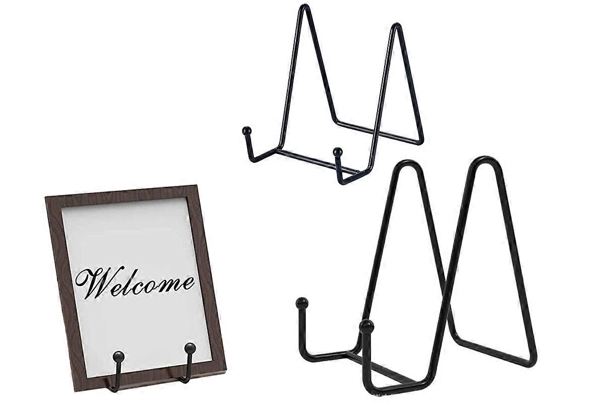 2Pcs Picture Frame Photo Pedestal Art Plate Rack Display Stand DIY Iron Stand