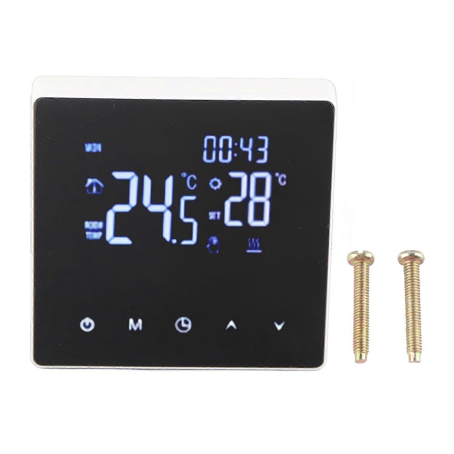 Touch Screen Thermostat Digital Display Constant Temperature Controller for Floor Heating Boiler Whi