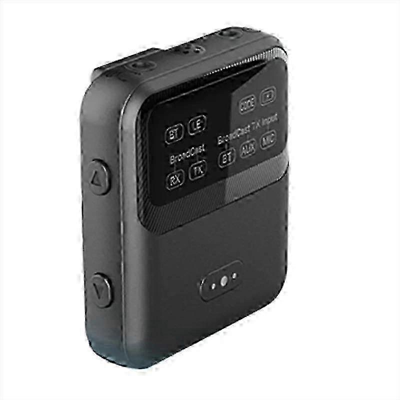 Bluetooth 5.4 Audio Transmitter Receiver aptX -LL/HD/AD LC3 Audio Adapter 2 IN 1 Wireless Auracast LE Stereo Music Audio Adapter with Mic