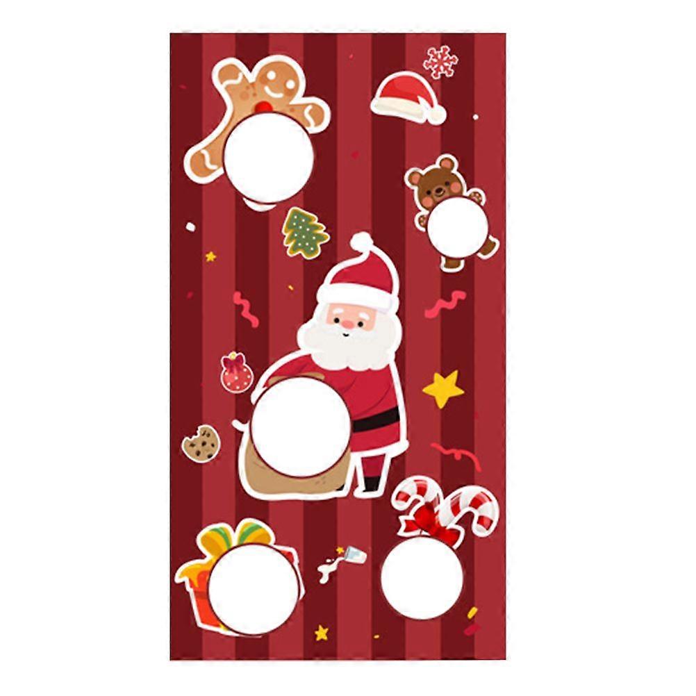 Christmas Toss Game Banner Santa Claus Pattern Cornhole Game Toys for Kids