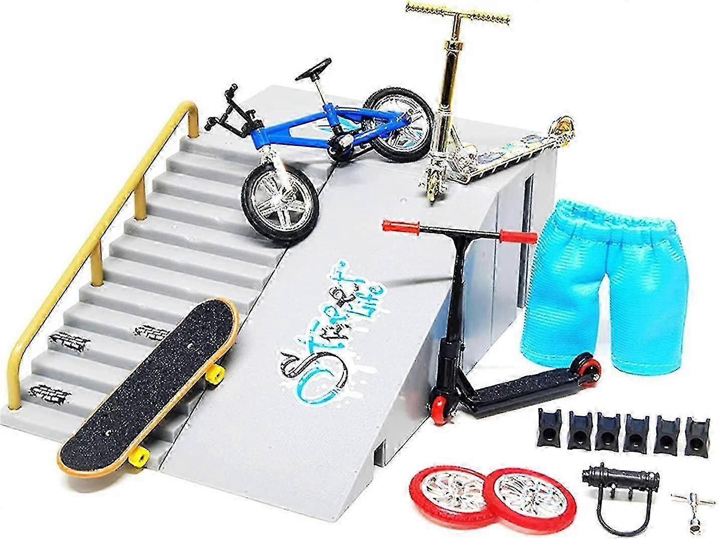 Finger Scooter Set with Tools, Grip & Tricks for Skateboarders