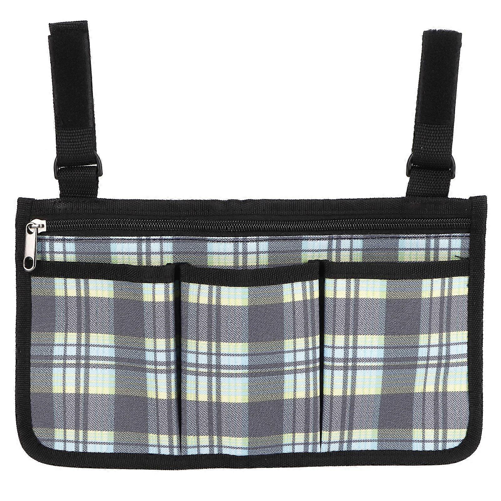 Wheelchair Multipocket Side Bag Hanging Organizer Pouch for Sundries Wallet Snacks StorageBlue