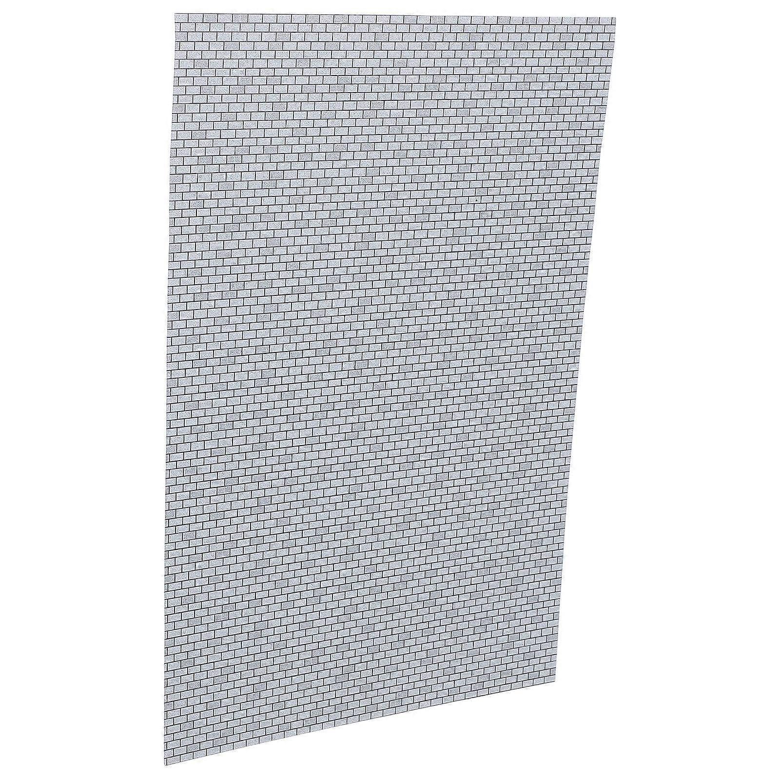 Grey Miniature Simulation Brick Model for DIY Wall Decor 1 Sheet ABS