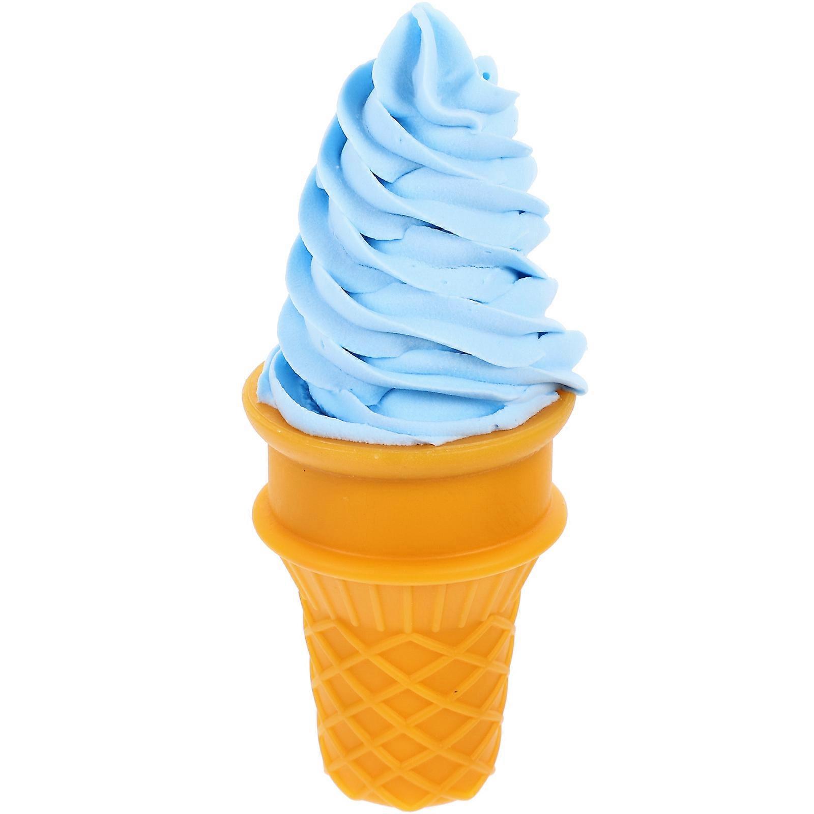 Simulation Ice Cream Cone Display for Decoration Crafted in Sky-Blue PVC
