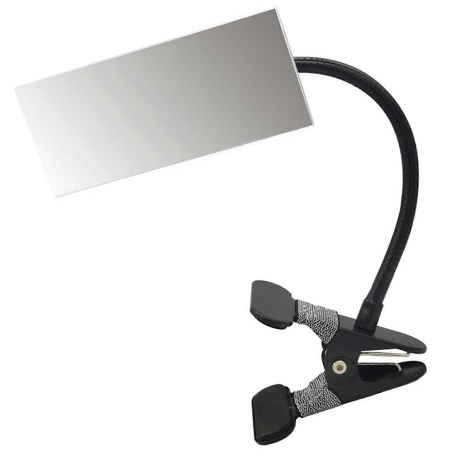 Flexible Rectangle/Round Convex Makeup Mirror with Adjustable Clip for Personally Safety and Desk Rear View Observation Multicolor