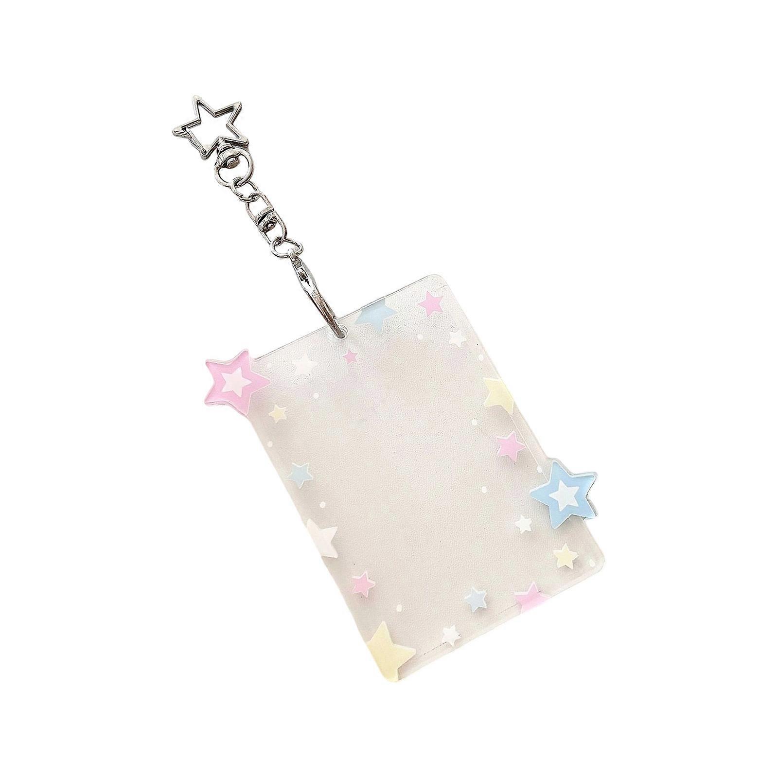 Multifunctional 3 Inch Clear Acrylic Card Organizers Feature Decorative Star Motif For Office School Or Home Use  color