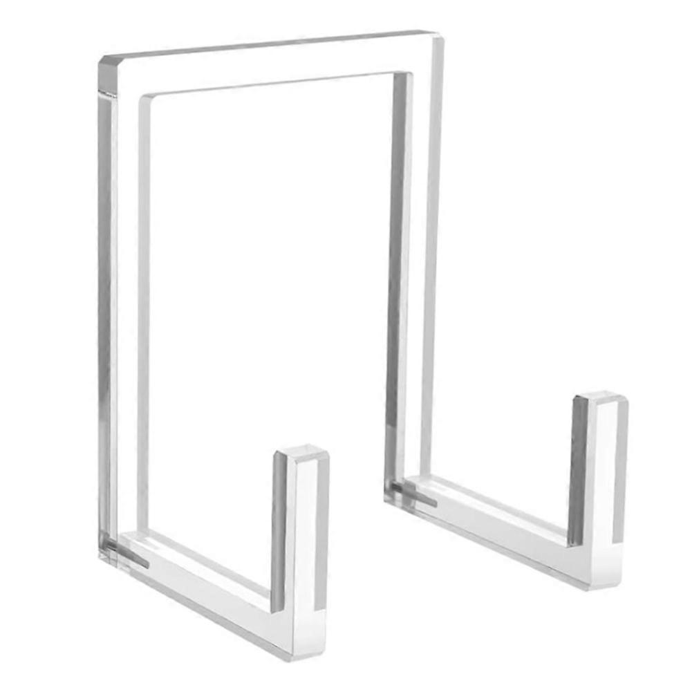 Plate Stand for Display, Clear Acrylic Square Holder Stand Tabletop Picture Frame Stand Easel for Book, 1Pack