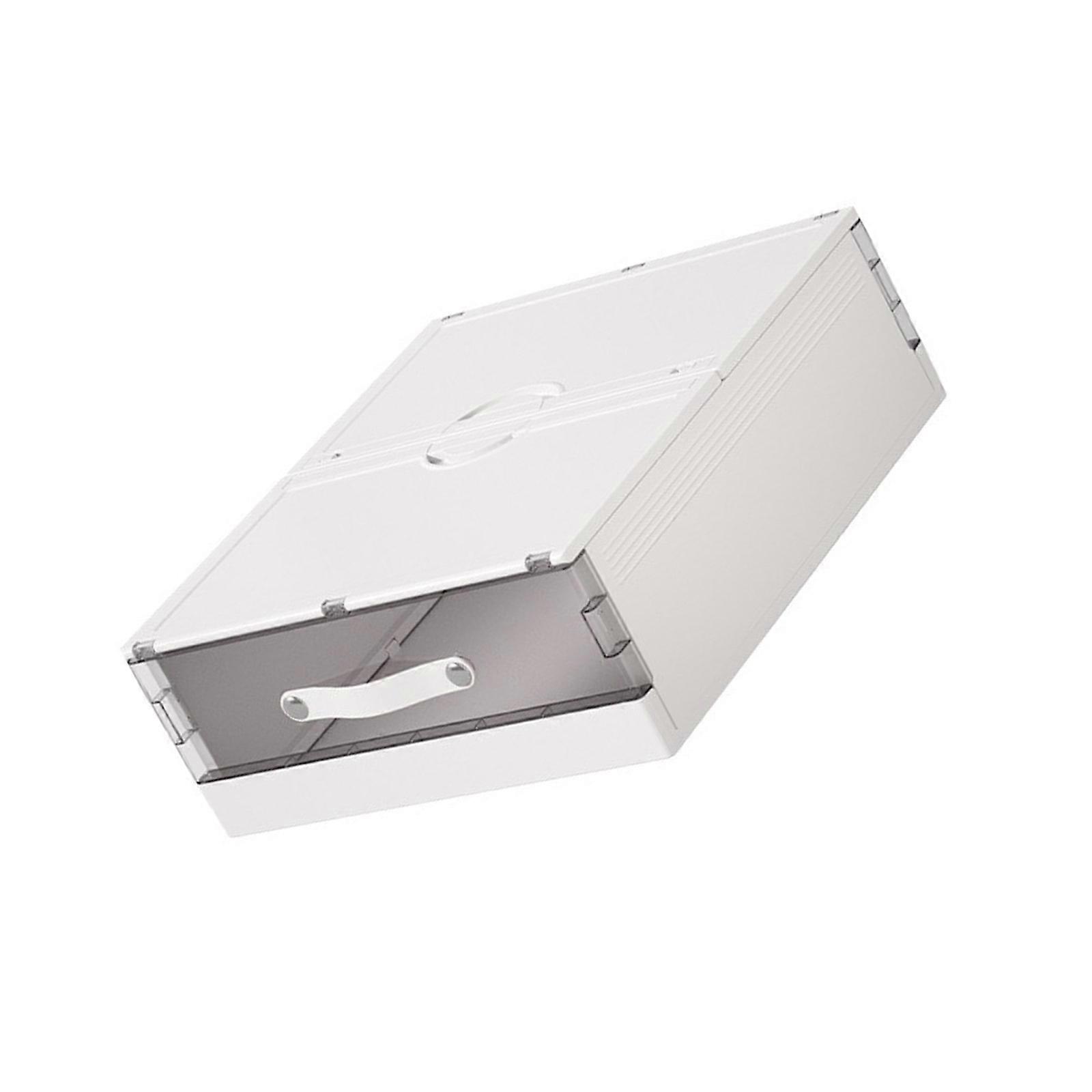 Multipurpose Efficient Bedroom Storage Case Accessory for Linens and Clothes Foldable Designs with Stylish Holder  White