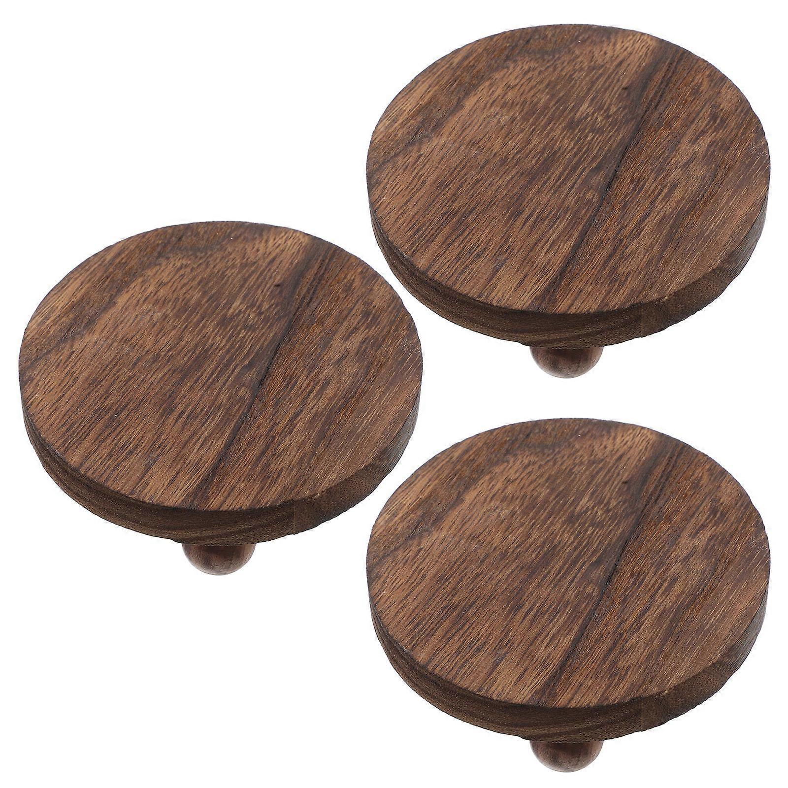 Brown Wood Display Stand for Displaying Use 3Pcs Mini Wooden Display Shelf