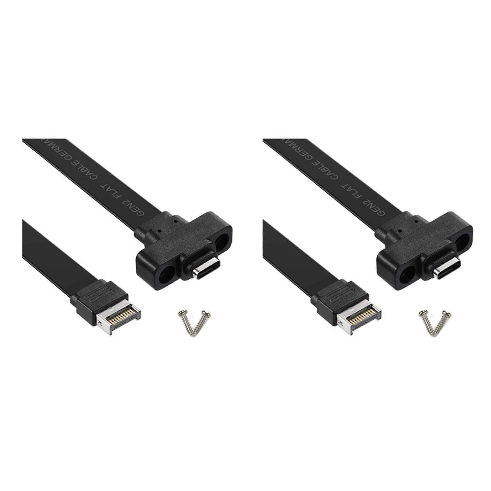 2X USB 3.1 Front Panel Type E to Type C Extension Cable ,Gen 2 (10 Gbit/S) Internal Adapter Cable,with 4 Screws (50cm)