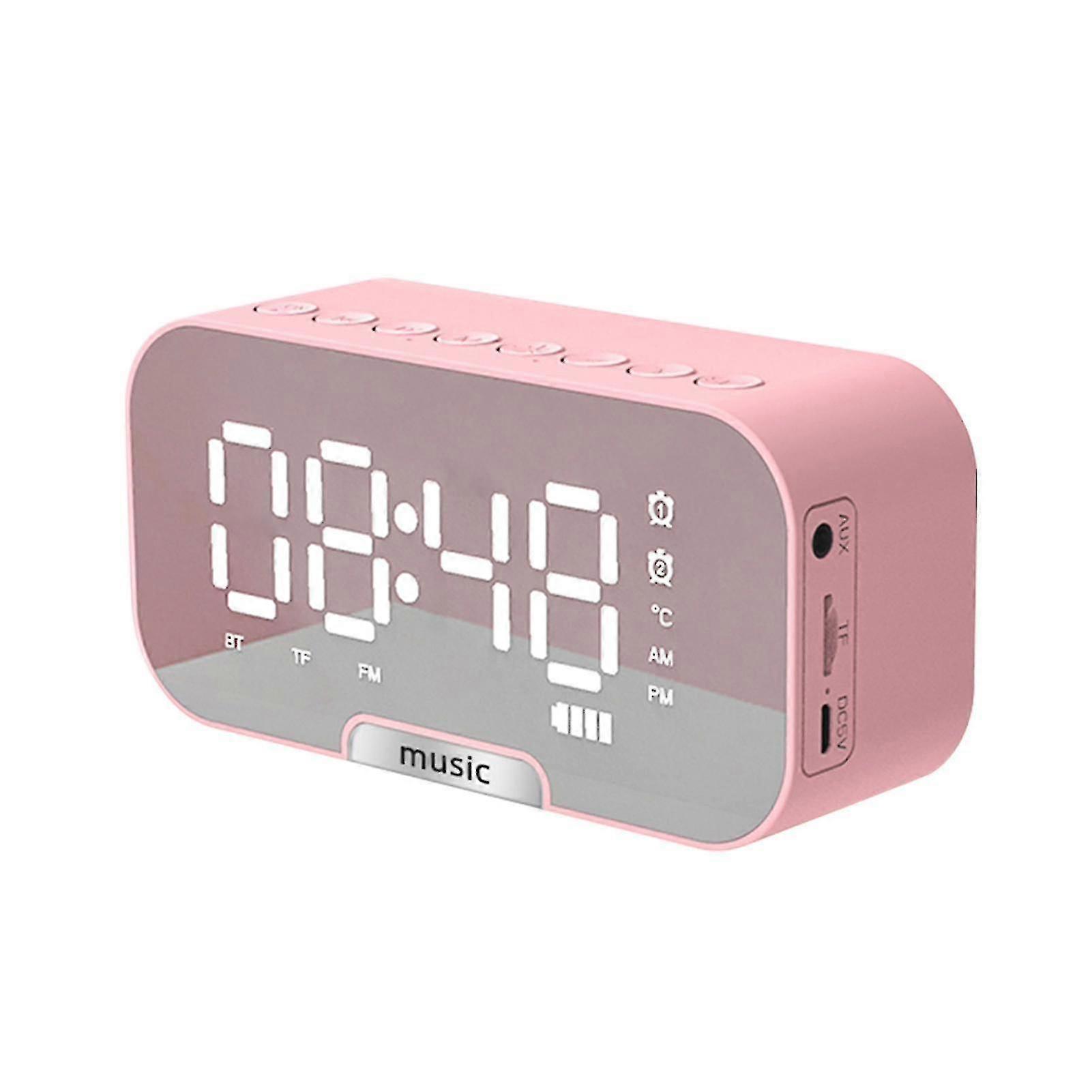 Digital Mirror Alarm Clock with BT Speaker, FM Radio, Temperature Display & Dual Alarms - for European Market