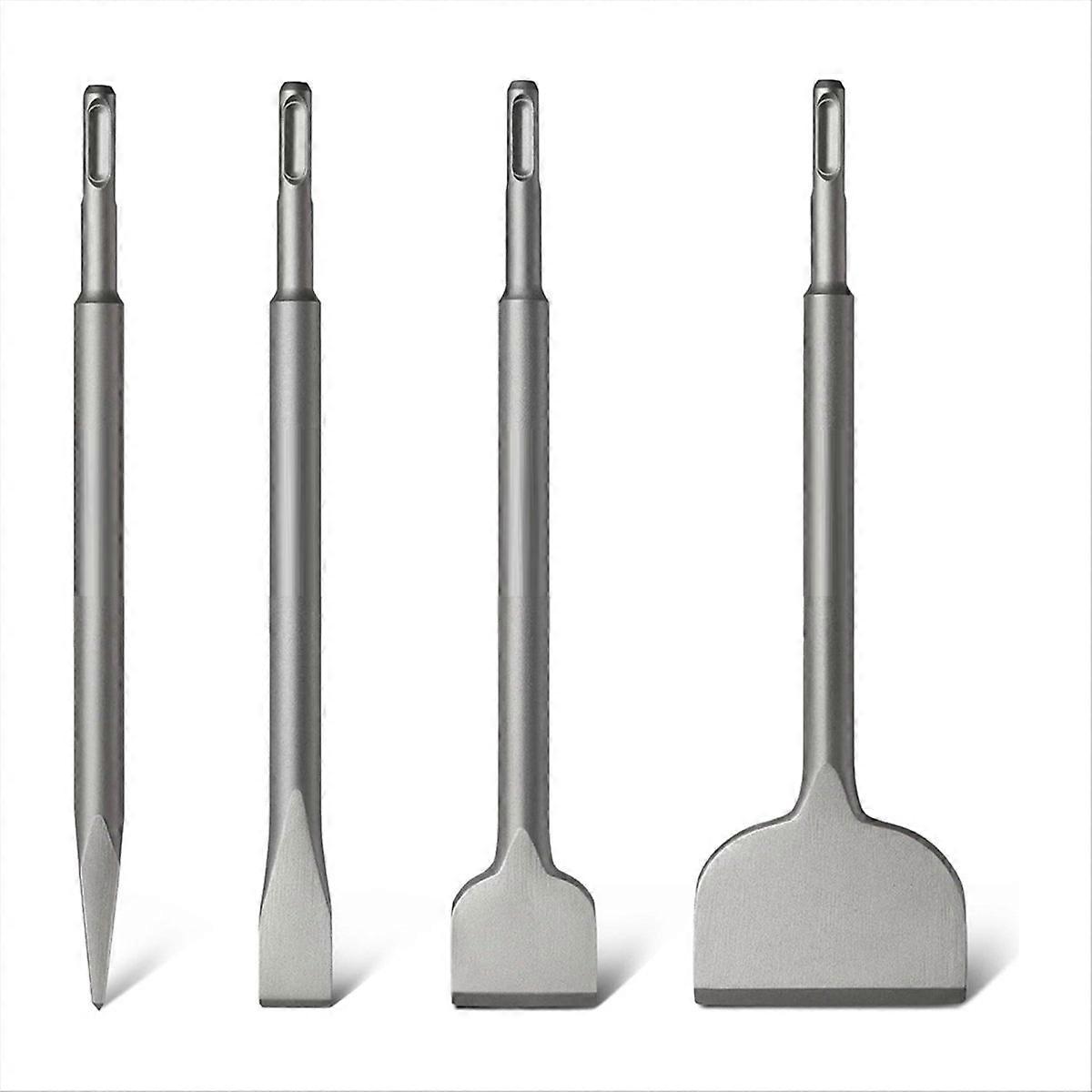 SDS Chisel Set, 4pcs Tile Removal Chisel Bits for SDS Plus Rotary Hammer Drill Attachments, for Demolition Chipping