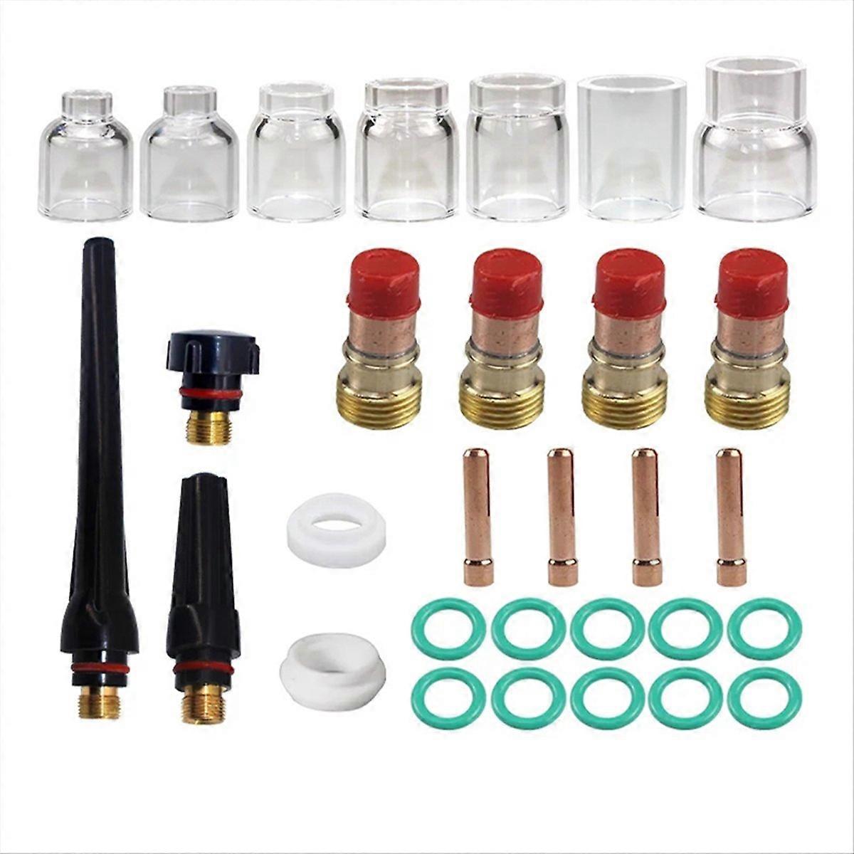 30Pcs TIG Welding Torch Parts 4-12# for -17/18/26 Torch Welding