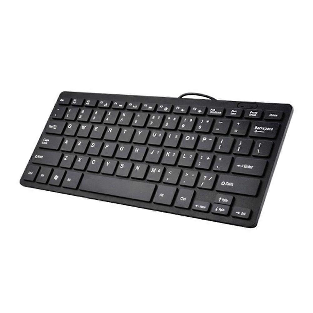 Compact Wired Keyboard USB - Ultra-Thin Keyboard for PC Mini Gaming Keyboard Black