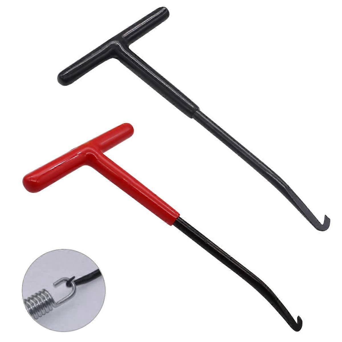 Exhaust Spring Puller THandle Tool with Rubber Grip, Angled Hook for Motorcycle Red and Black