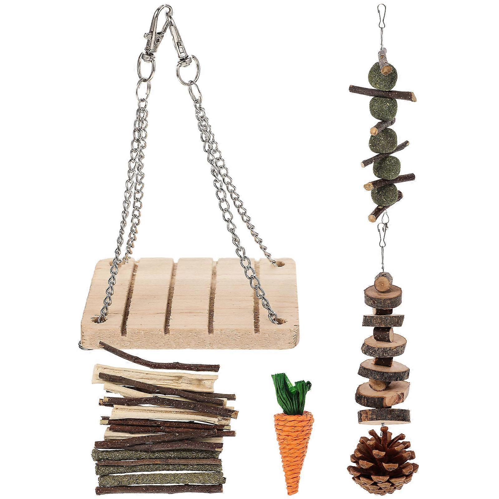 Bunny Chew Toys Rabbit Chewing Playthings for 4Sets Pet Activity