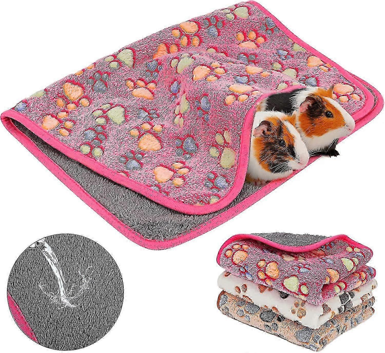 Vattentät marsvinsfilt Tvättbar 3-pack smådjurs fleeceburfoder
