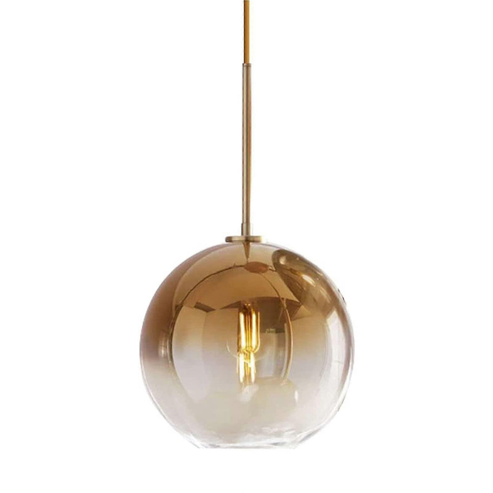 Gold Glass Pendant Light 25cm with Modern Gradient Shade and Adjustable Hanging Cable