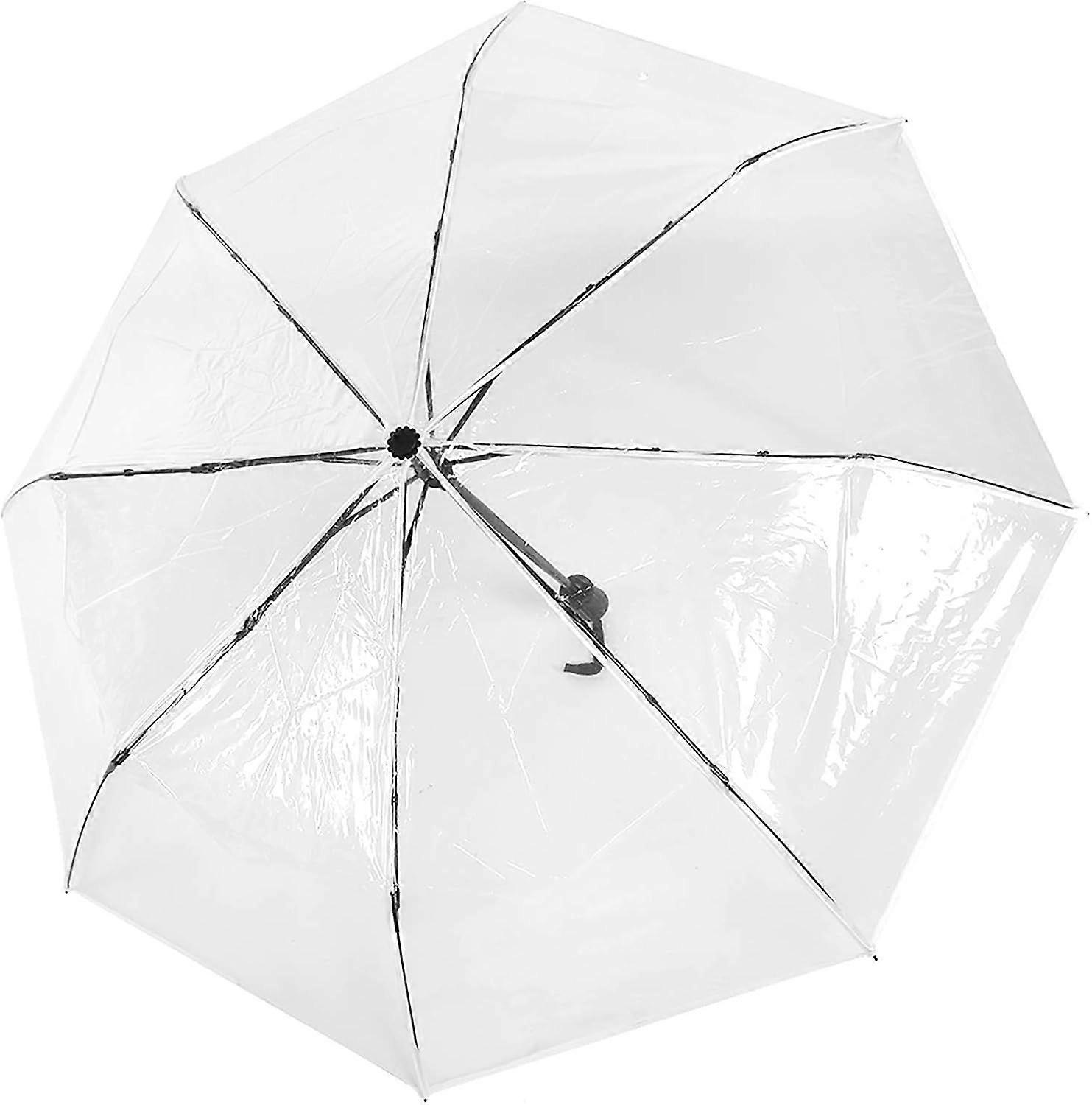 Full Automatic Folding Transparent Umbrella, Auto Open & Close Collapsible