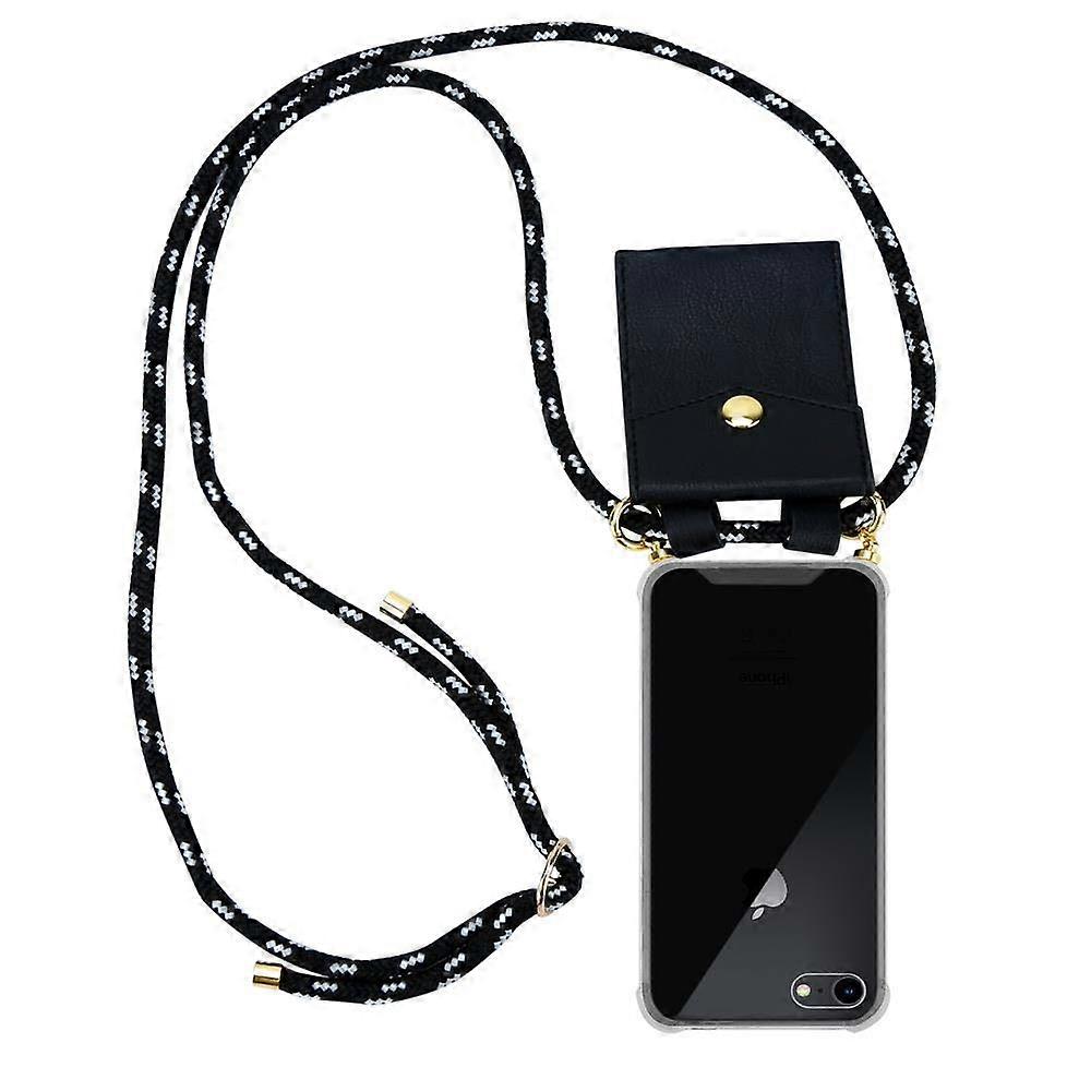Cell Phone Chain for iPhone 7 / 7S / 8 / SE 2020 Silicone Protective Case - Cord with Golden Elements