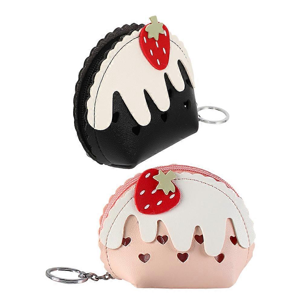 2Pcs Mini Wallet for Storage Use Cute Cream Coin Purse