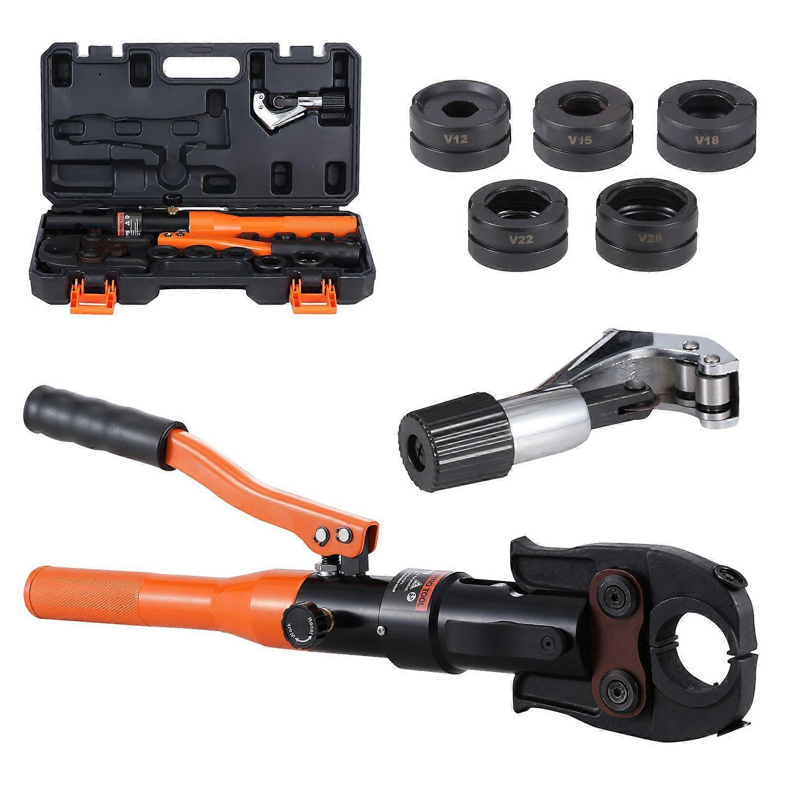 Kopparrörskopplingar Hydrauliskt rörpressverktyg, presstång med V12, V15, V18, V22, V28 Snabbväxlingsbackar, för hydrauliskt drivna