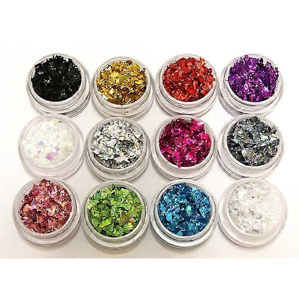 12 jars of glitter flakes