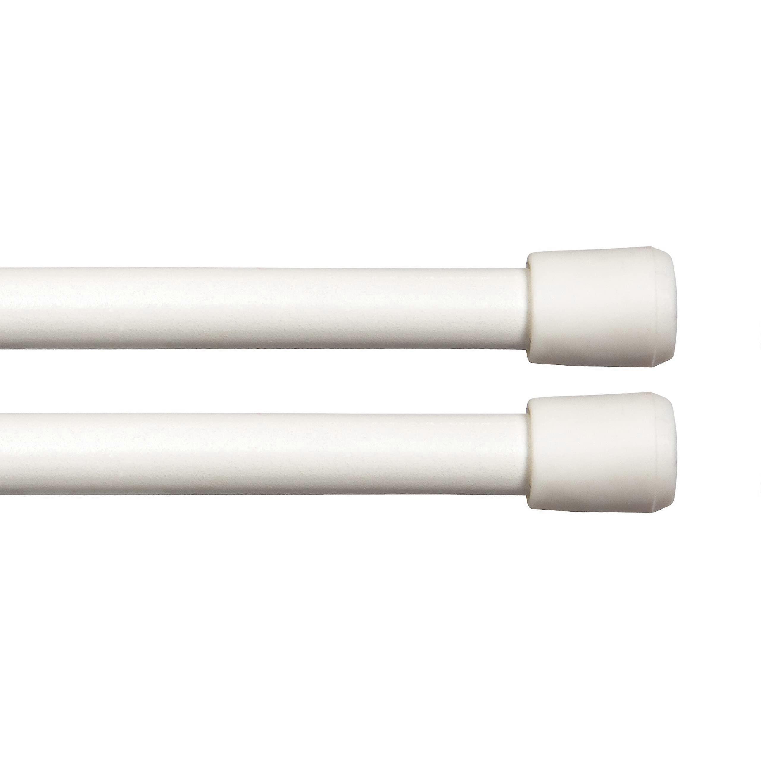 Adjustable Tension Rod 2848 Inch White 7/16 Inch Diameter 2Pack NoTools Installation