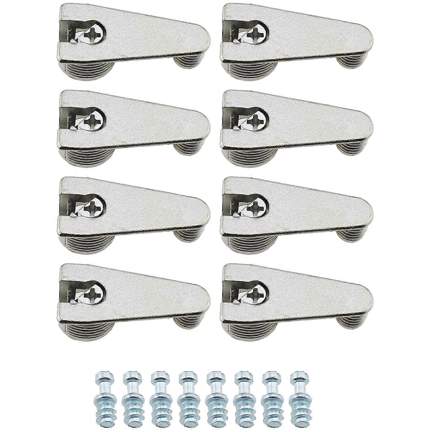 8PCS Threaded Cam Lock Shelf Bracket Zinc Alloy Secure Support for Glass Display and Wardrobe