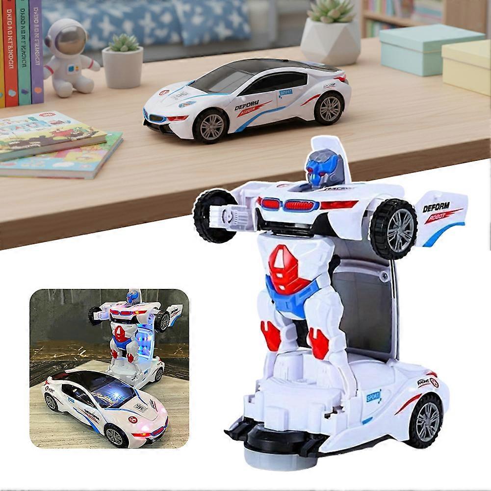 Transform Toys Car Robot, One Button Deformation to Robot with Flashing Light, Automatic Universal Avoid