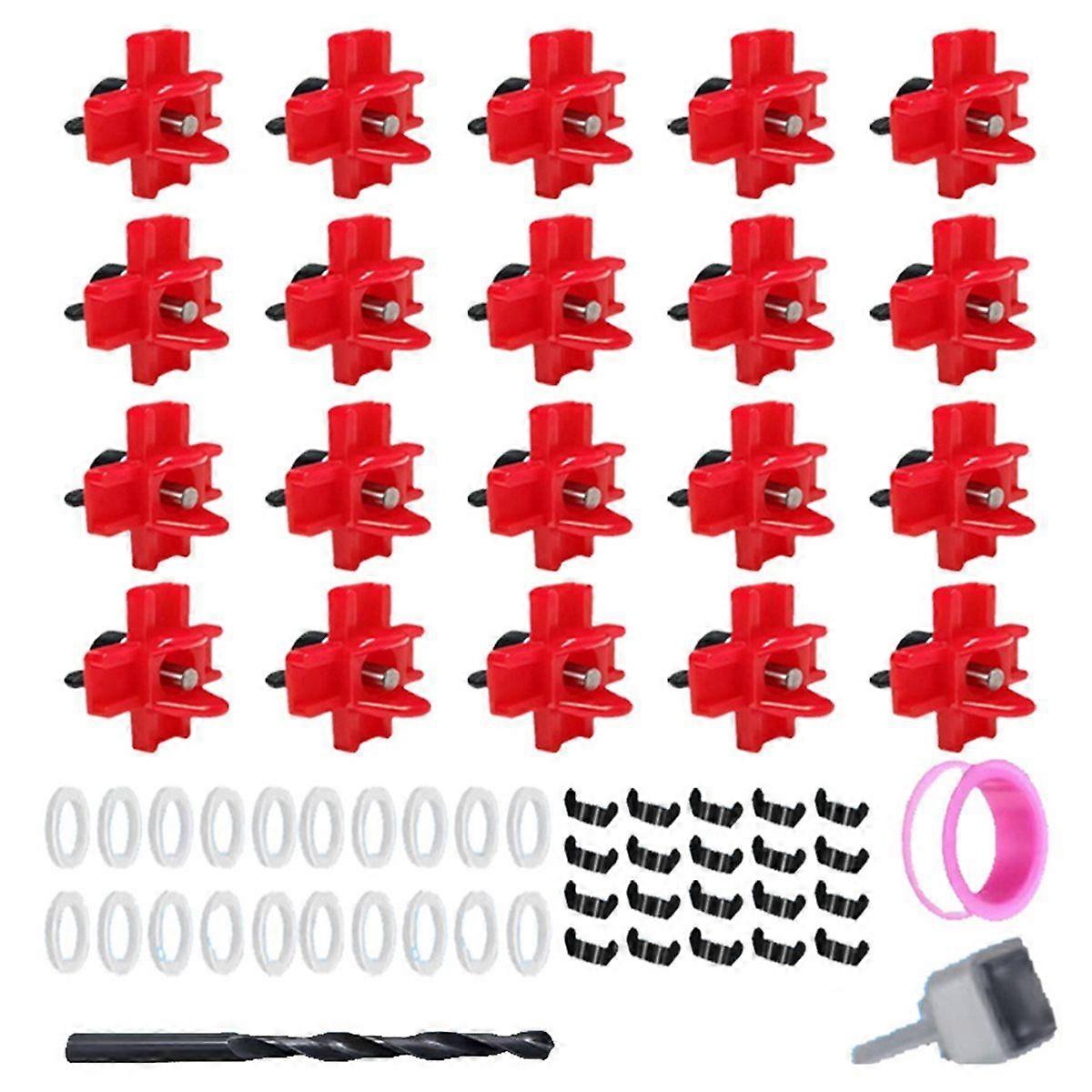 20 Pack Horizontal Chicken Nipples Waterer - Automatic Poultry Drinkers for Easy Installation and C
