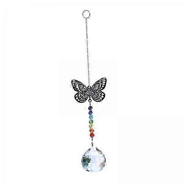 6xCrystal Ball Rainbow Maker Hanging Window Decor Butterfly 1