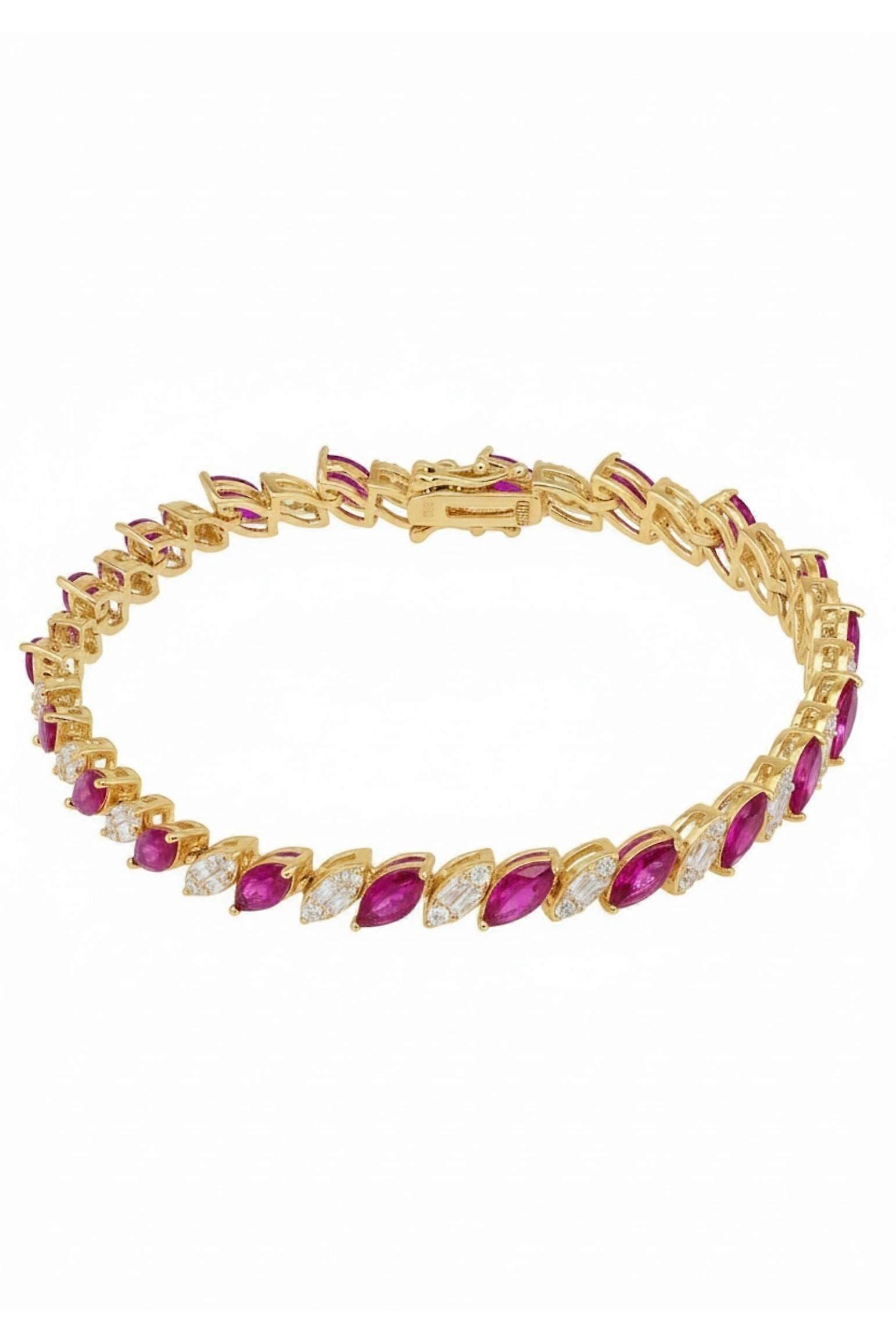 Viscountess Tennis Bracelet Ruby Gold
