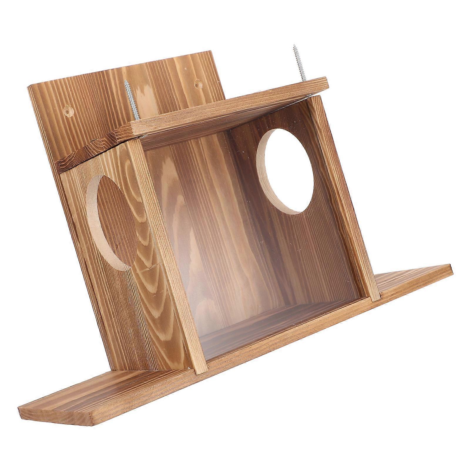 Creative Wood Squirrel Feeder for Outdoor Use with Practical Storage and Convenient Features Assorted Color