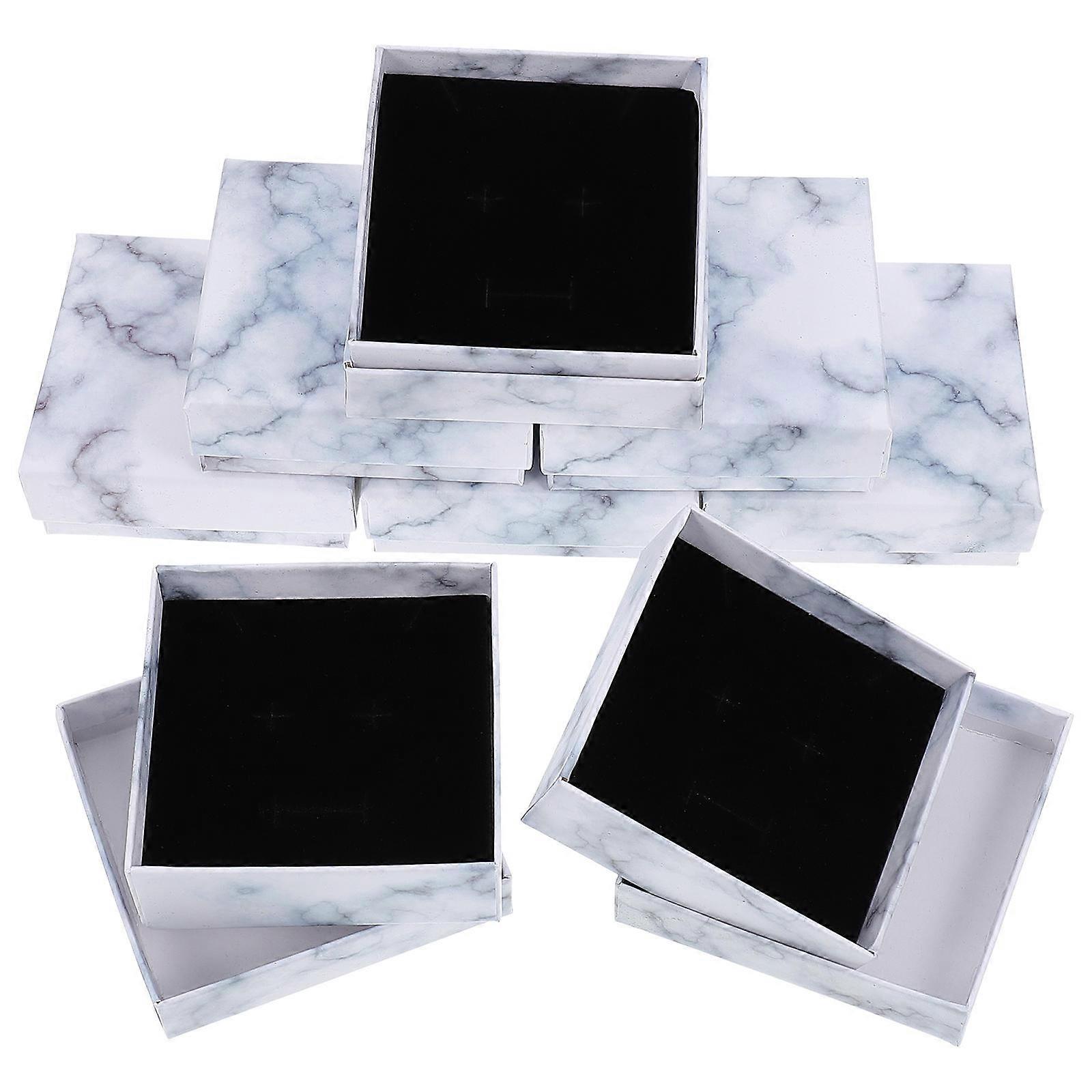 Elegant Marble Pattern Jewelry Packaging Boxes for Storage 8Pcs Set