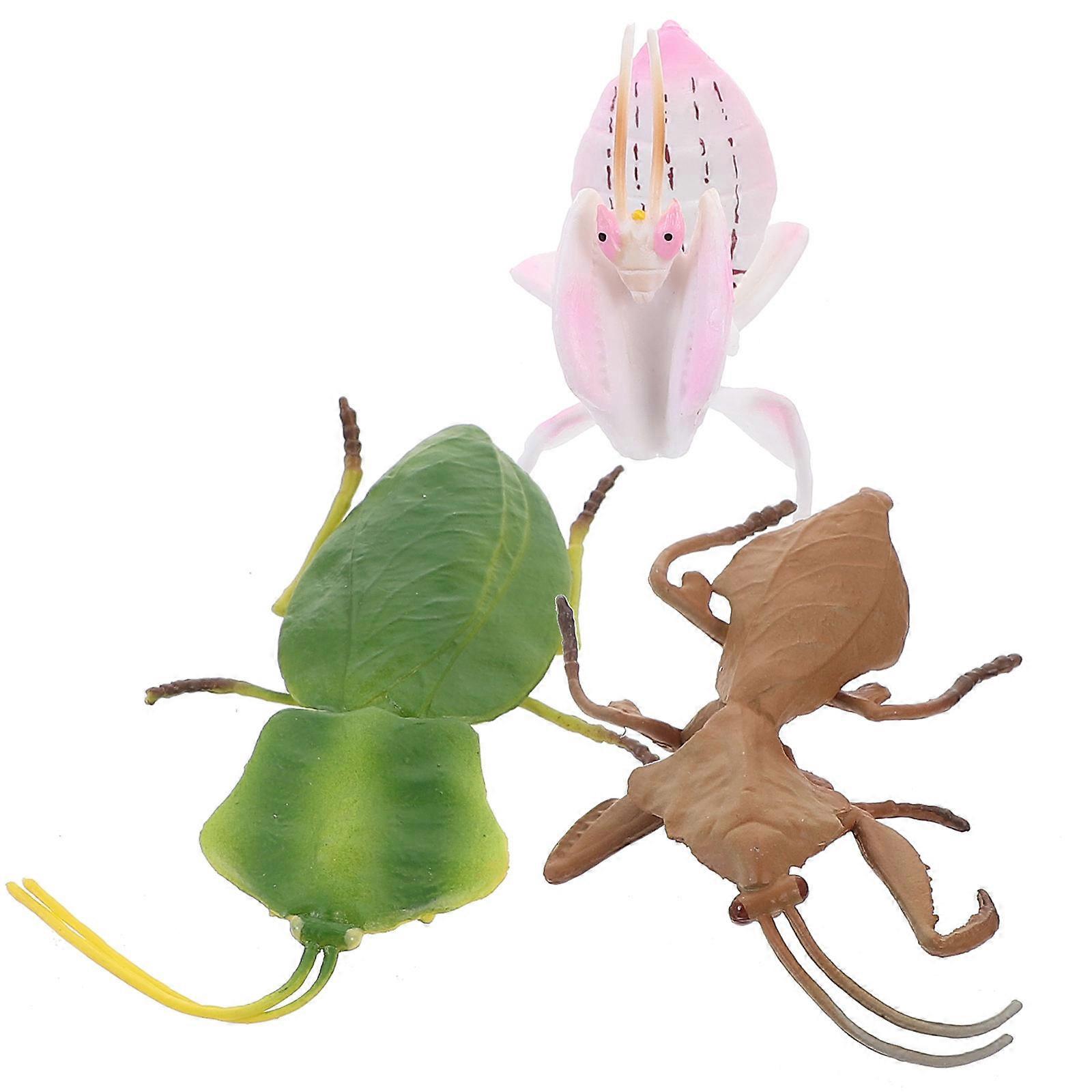 Plastic Realistic Simulation Mantis Model Insect Model for Decor 3Pcs