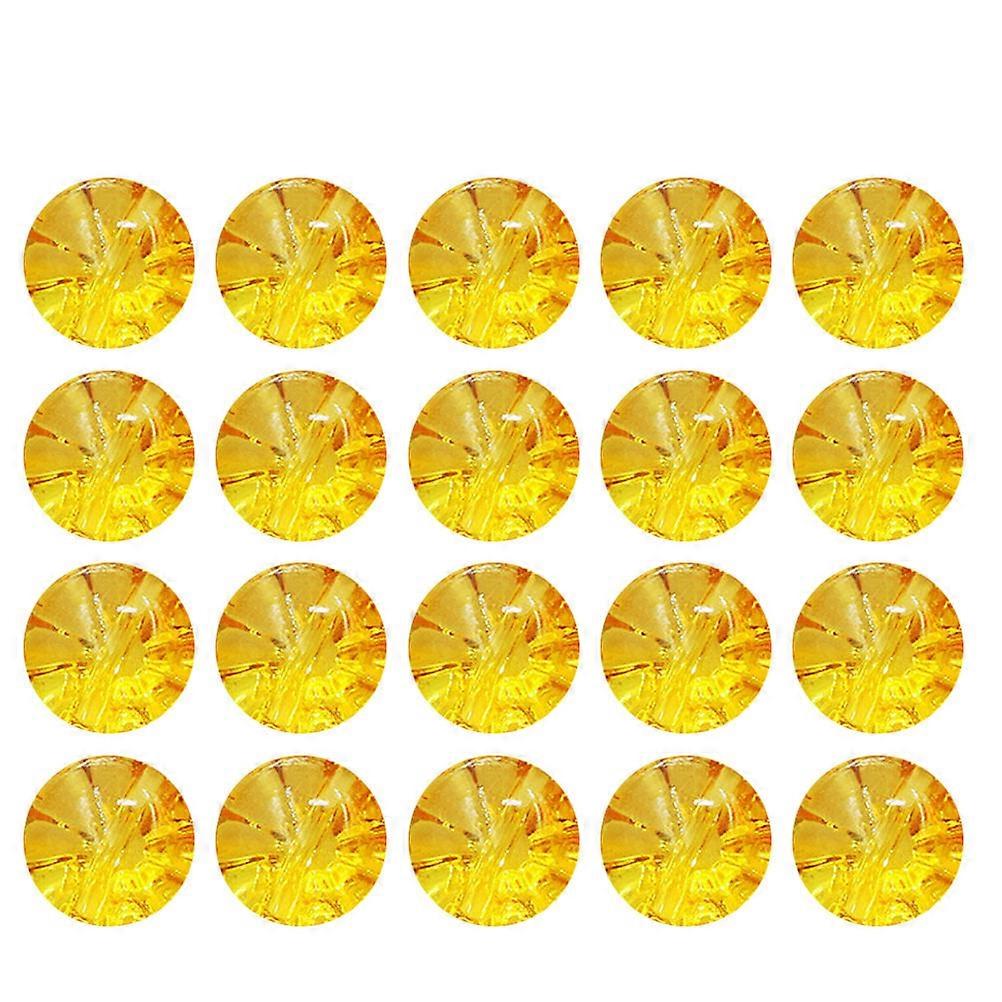 Clear Crystal Button for DIY Sewing 50Pcs Yellow Adorable Clothes Button