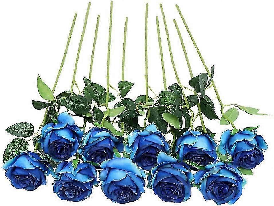 Artificial Silk Rose Flowers Single Stem 10pcs