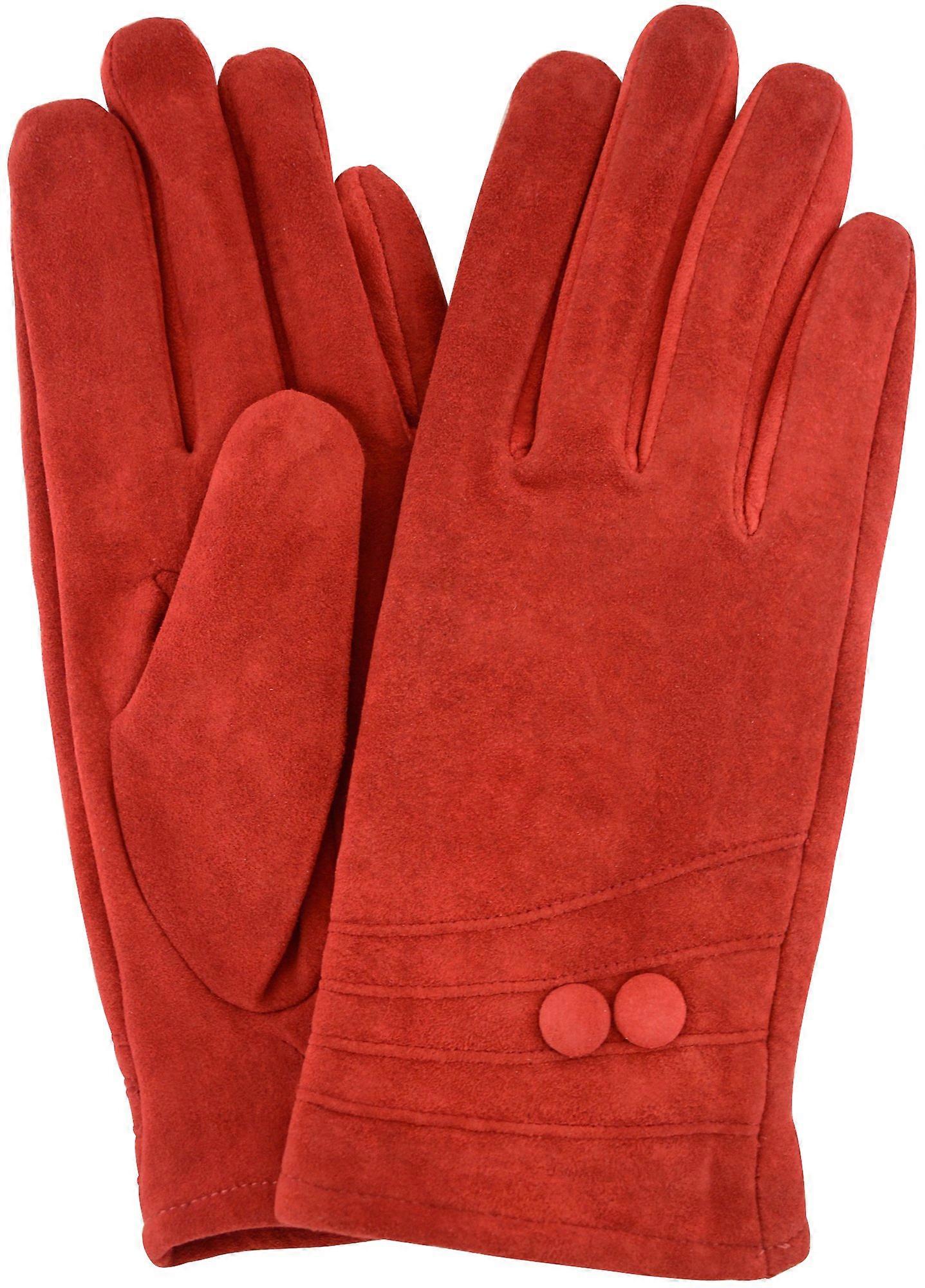SnugRugs Suede Gloves with Fleece Lining and Two Button Design