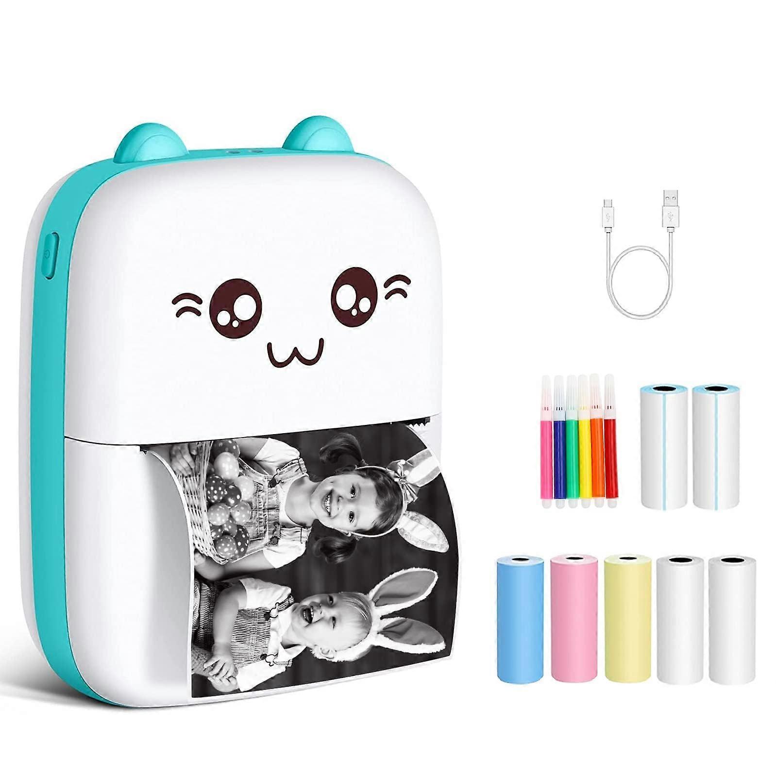 Mini Pocket Printer Bluetooth 4.0 Inkless Thermal Printing for Photos Notes Labels Receipts Pink