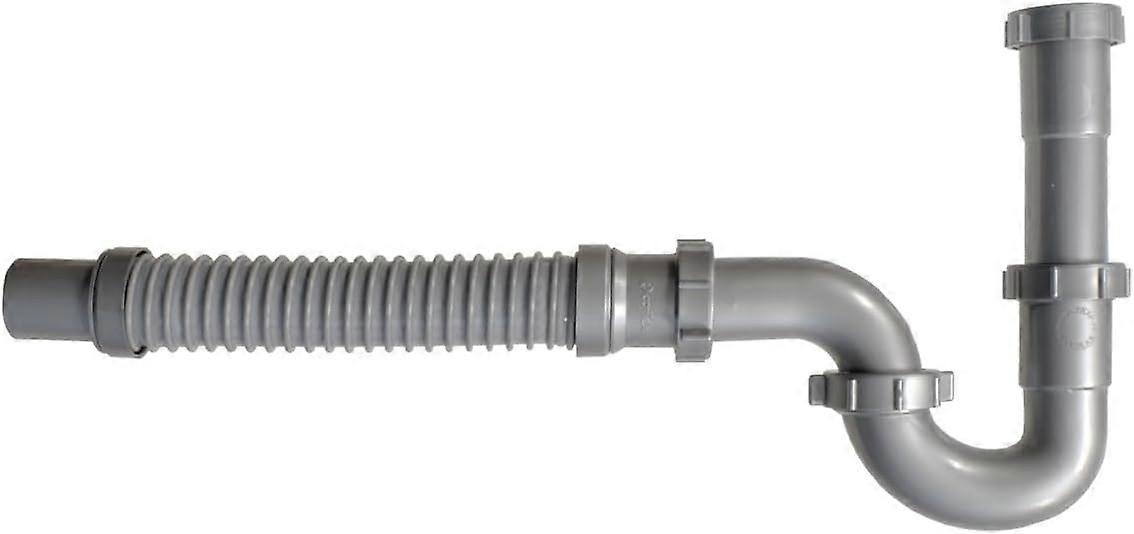 Universal Flexible P Trap Bathroom Sink Drain Kit, LeakProof Tool Installation, DK105 Silver