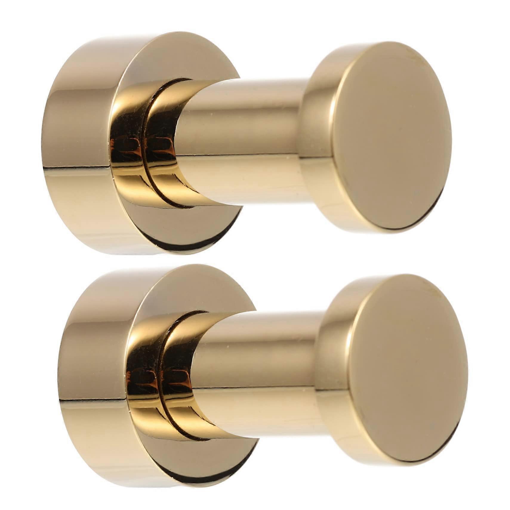 2pcs Brass Round Wall Mounted Towel Hooks NoDrill Space Saving Bathroom and Kitchen Hangers